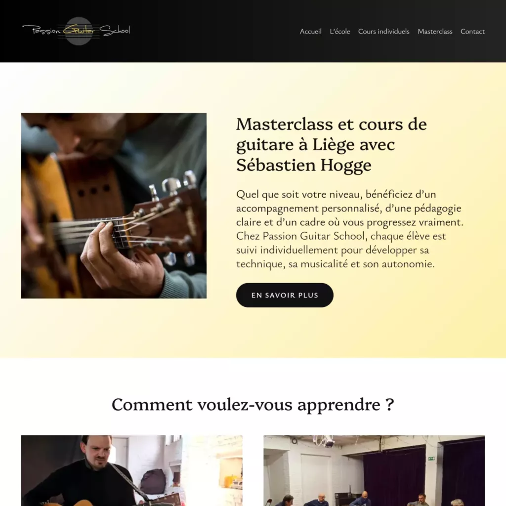 Homepage of Passion Guitar School