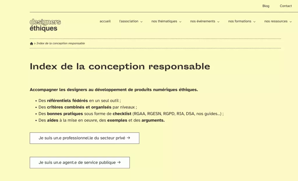 Homepage of Responsible Design Index