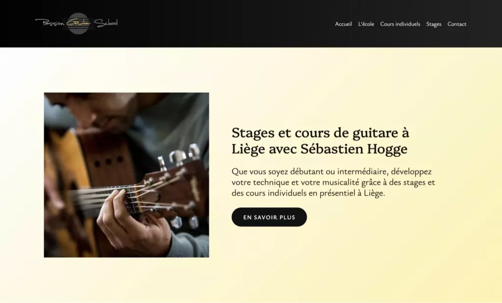Homepage of Passion Guitar School