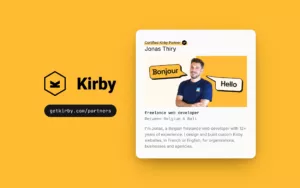 Fiche de Jonas Thiry dans l’annuaire des partenaires Kirby, avec le label Certified Kirby Partner